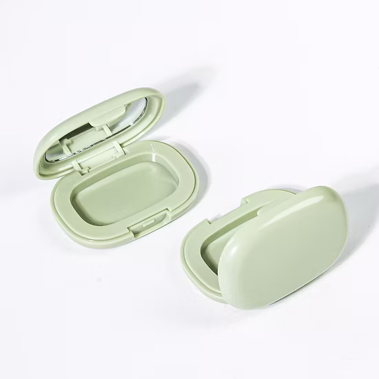 カスタム正方形の空のプラスチックアイシャドウパウダーコンパクトコンテナ